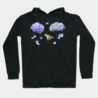 Blue Hydrangea and Yellow Butterfly Sticker Pack Hoodie